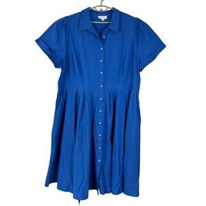 Alexis for Target Blue Poplin Cotton Shirt Dress 4X preppy coastal nautical